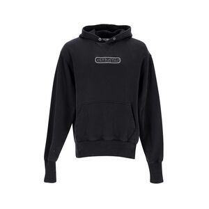 Eytys Lewis Logo-Patch Hoodie in Black Organic Cotton